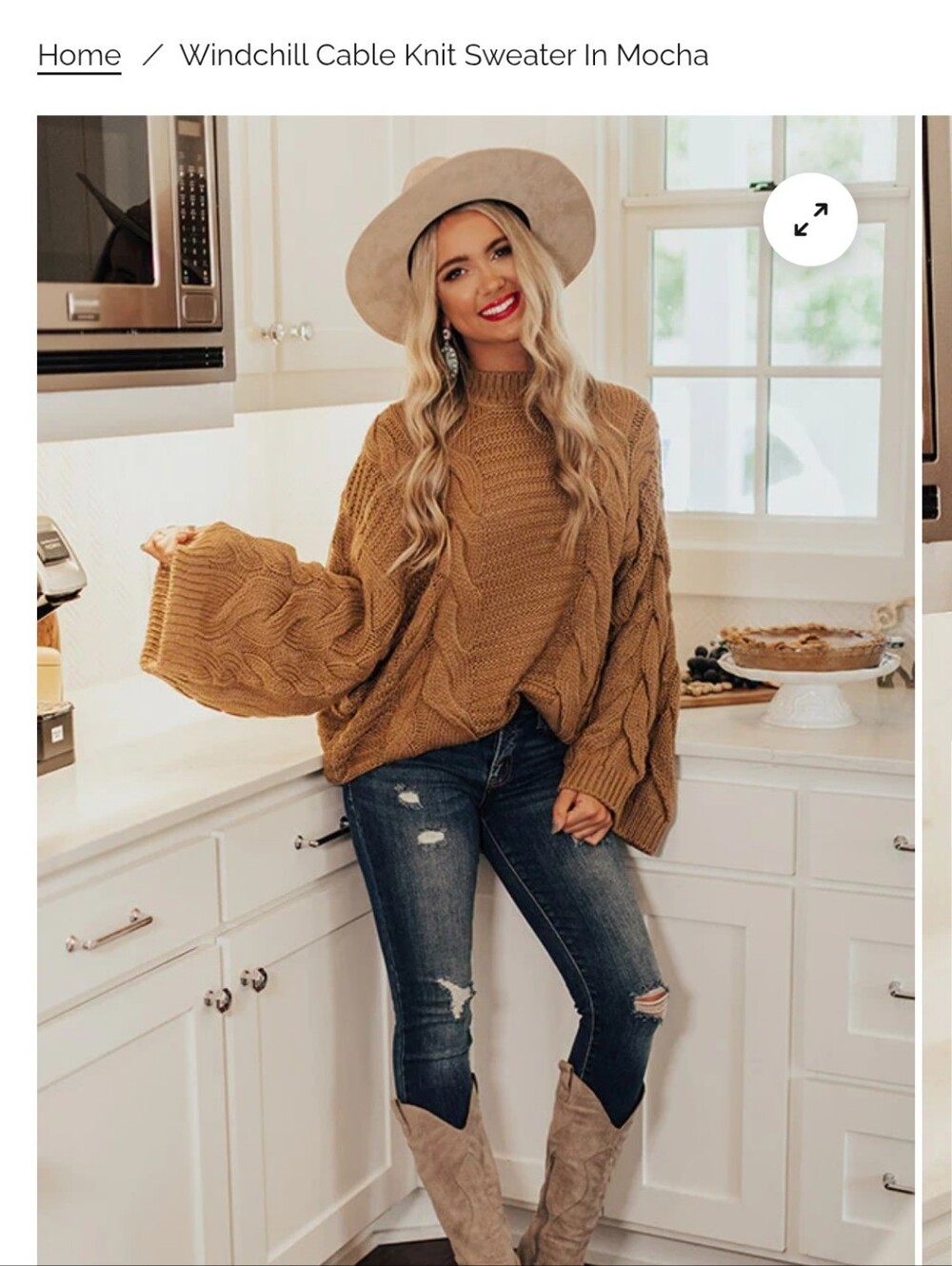 Impressions Chunky Cable Knit Sweater - Taupe Brown